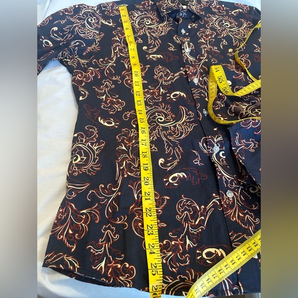 Kalmin Ross Elegant Black and Red Paisley Men's Shirt - Picture 5 of 9